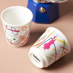 Bialetti Mini Express Kandinsky + 2 Espresso Fincanı Bialetti Mini Express Kandinsky + 2 Espresso Fincanı