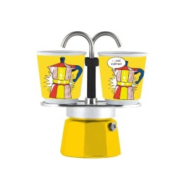 Bialetti Mini Express Lichtenstein + 2 Espresso Fincanı Bialetti Mini Express Lichtenstein + 2 Espresso Fincanı