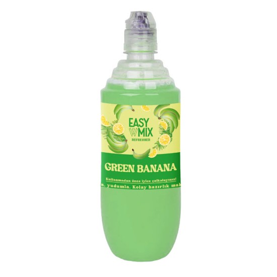 Easy Mix Yeşil Muz aromalı içecek bazı 700 ml Easy Mix Green Banana 700 ml şurup şişesi