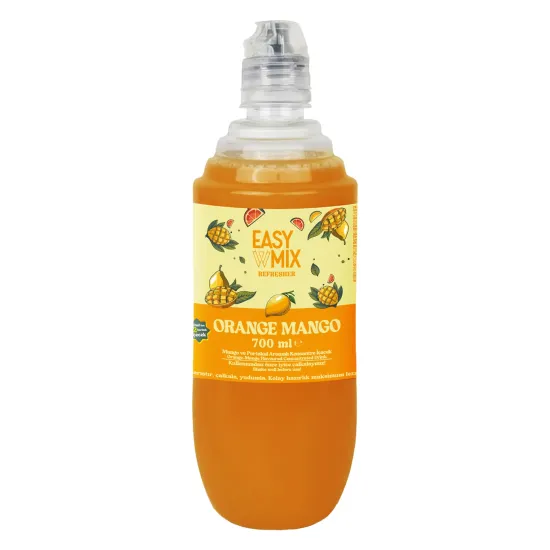 EasyMix Orange Mango 700 ml tropikal içecek şurubu şişesi