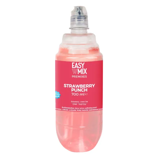 EasyMix Strawberry Punch 700 ml çilek aromalı içecek şurubu
