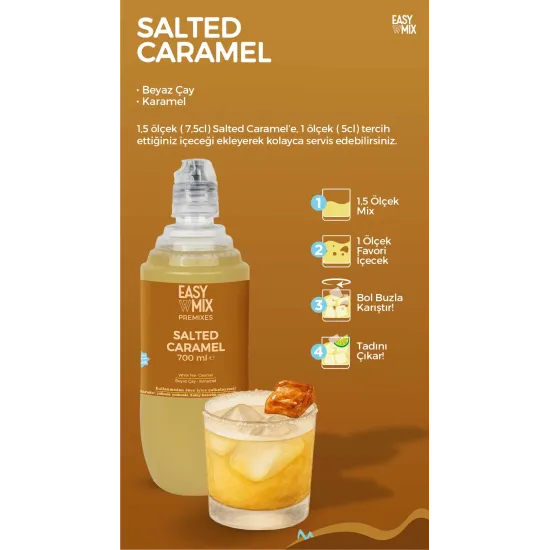 Easy Mix Salted Caramel 700 ML Easy Mix Salted Caramel 700 ML Tuzlu Karamel İçecek Bazı