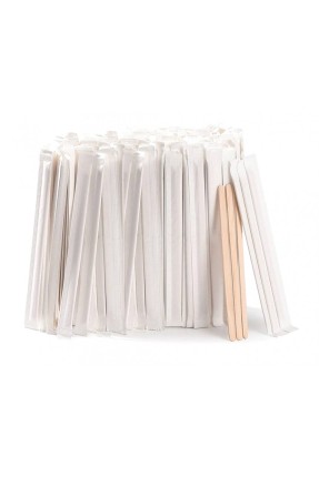 Ahşap Karıştırıcılar - Tek Tek Paketlenmiş, 500 Adet 14cm Ahşap Karıştırıcılar - Tek Tek Paketlenmiş, 500 Adet 14cm