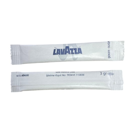 Lavazza logolu stick beyaz şeker 2500 x 3 g paket