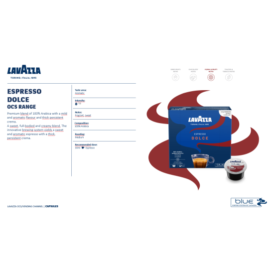 Lavazza Blue Espresso Dolce Kapsül Kahve 100’lü Lavazza Blue Espresso Dolce Kapsül Kahve 100’lü kutu görseli