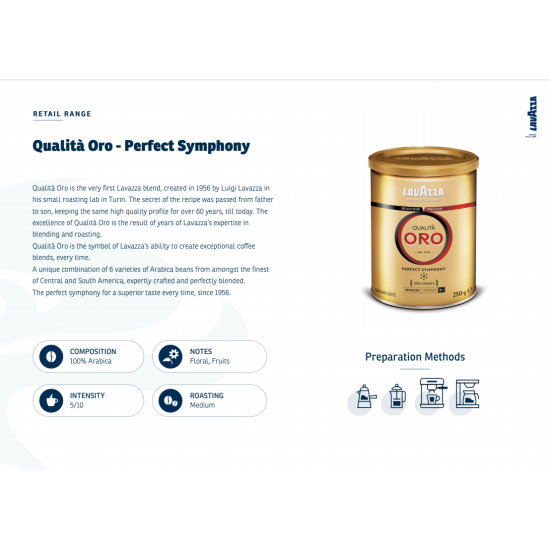 Lavazza Qualità Oro Teneke 250 G öğütülmüş kahve görseli