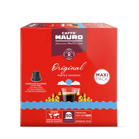 caffe mauro original nespresso uyumlu kapsül kahve 50 adet