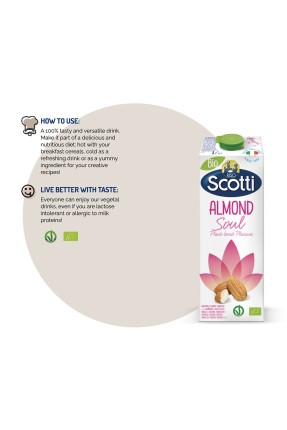 Scotti Almond Soul Bio & Badem Bazlı Bitkisel Süt 1Lt Scotti Almond Soul Bio & Badem Bazlı Bitkisel Süt 1Lt