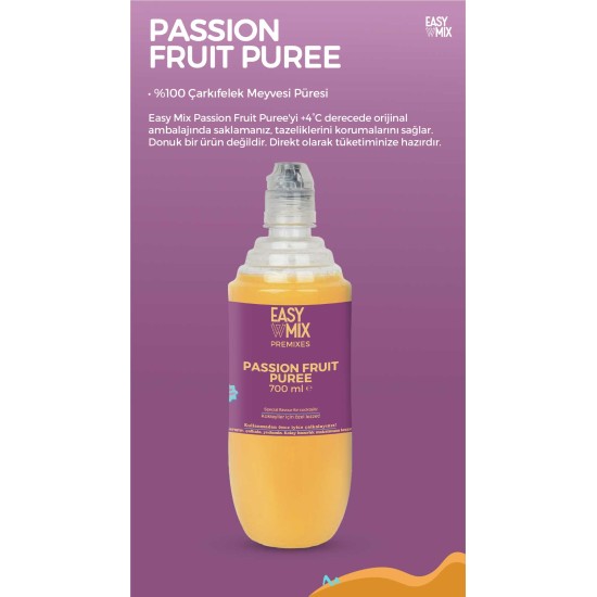 Easy Mix Passion Fruit Meyve Püresi 700 ml | Pluskahve Easy Mix Passion Fruit Meyve Püresi 700 ml - Çarkıfelek Meyvesi Püresi