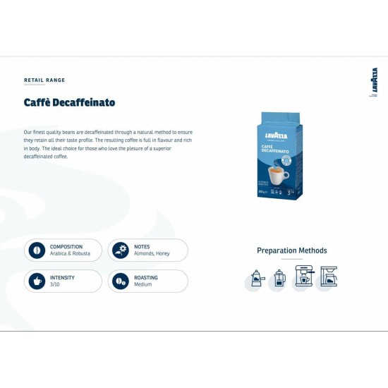 Lavazza Decaffeinato Kafeinsiz Öğütülmüş Kahve 250 G teneke kutu görseli
