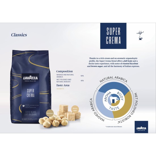 Lavazza Super Crema Espresso Çekirdek Kahve 1 KG Lavazza Super Crema Espresso Çekirdek Kahve 1 KG